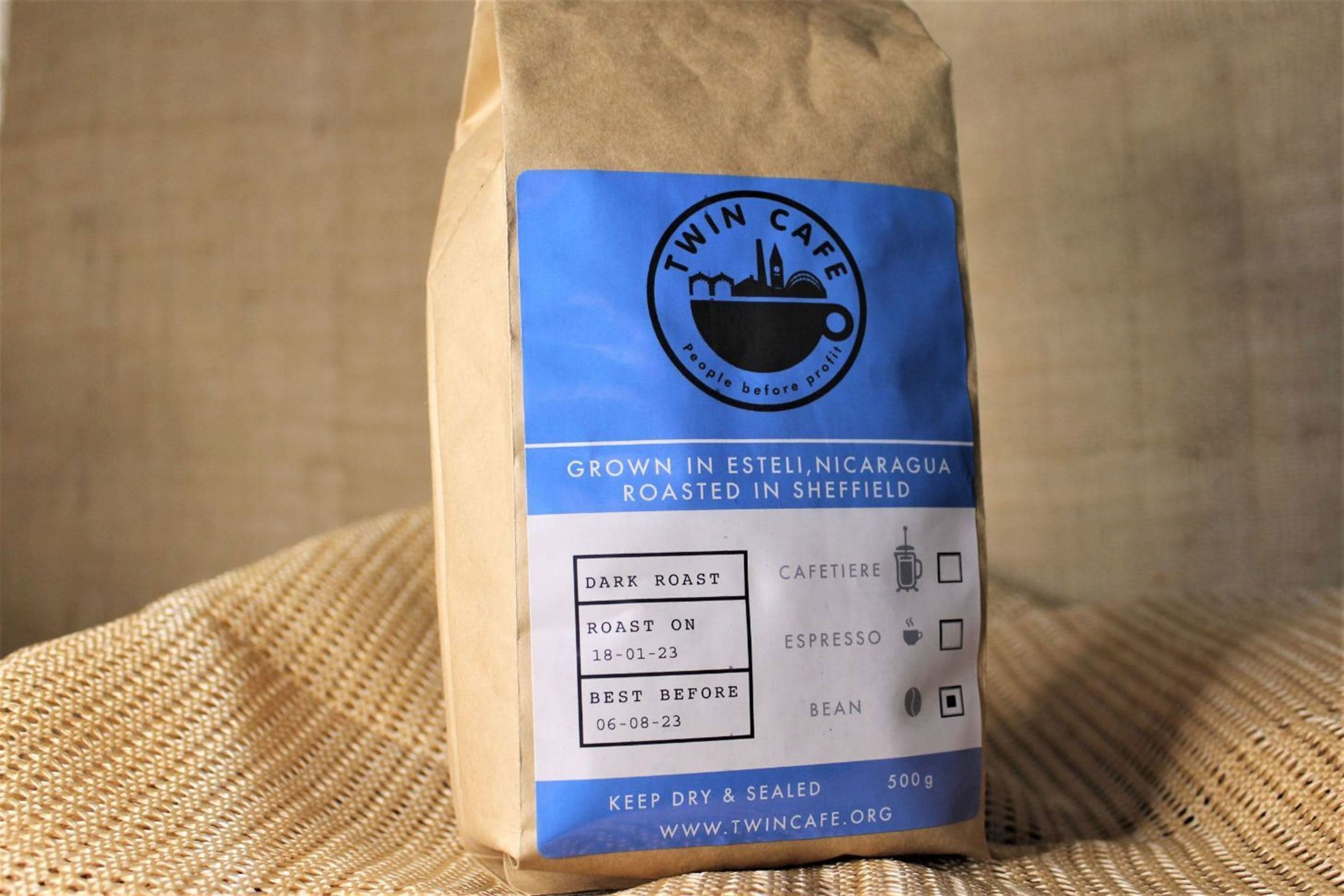Twin Cafe Coffee, Dark Roast, Beans 500g