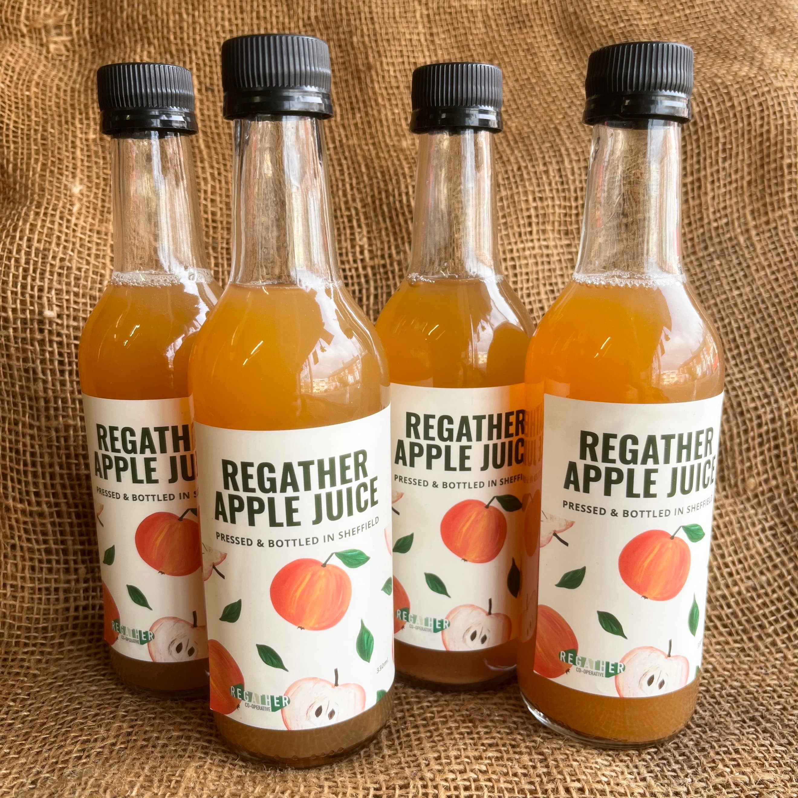 Regather 100% Apple Juice x 4, Pressed in Sheffield 330ml